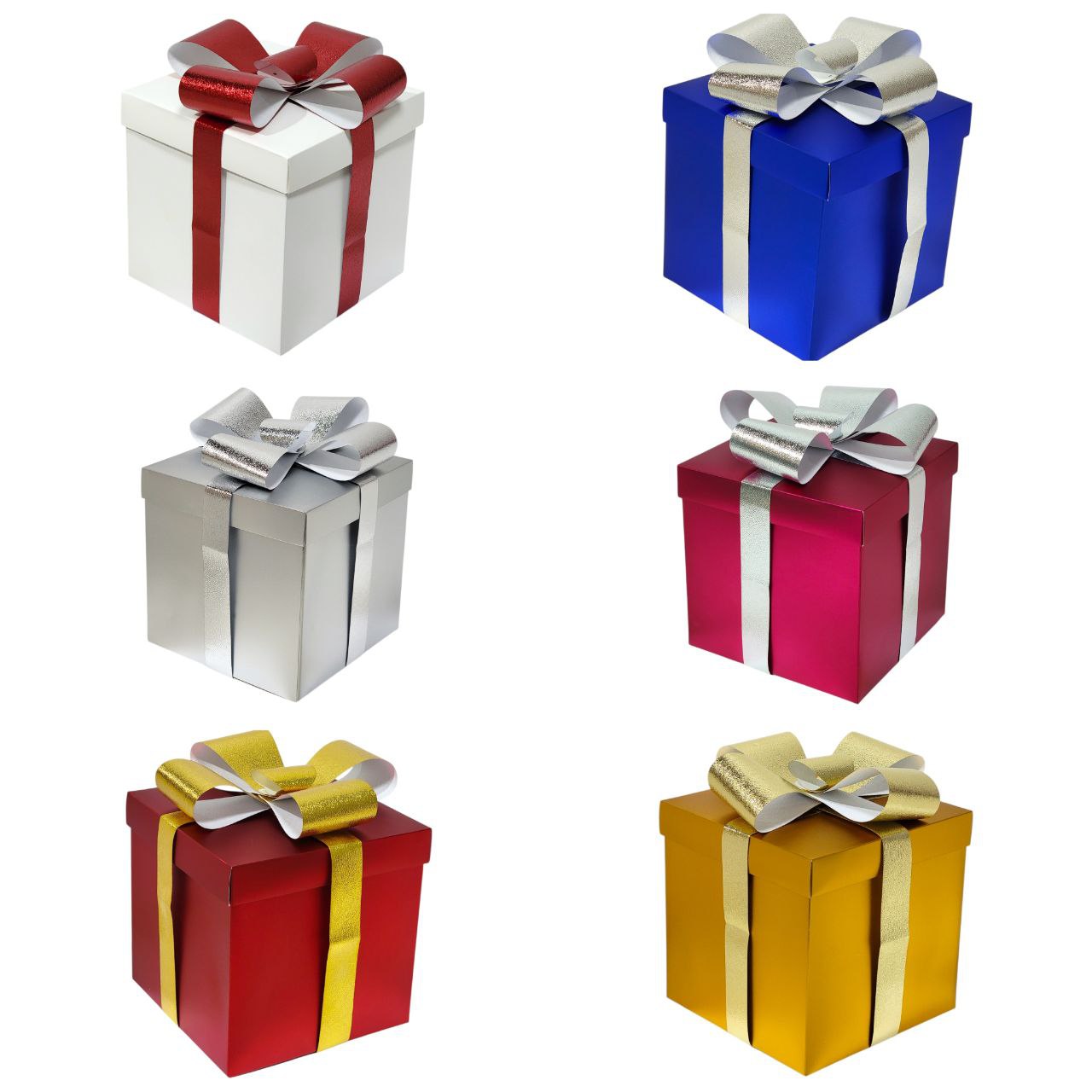 CAJA DE REGALO ADORNADAS CON UN LAZO BRILLANTE 25X25X25CM