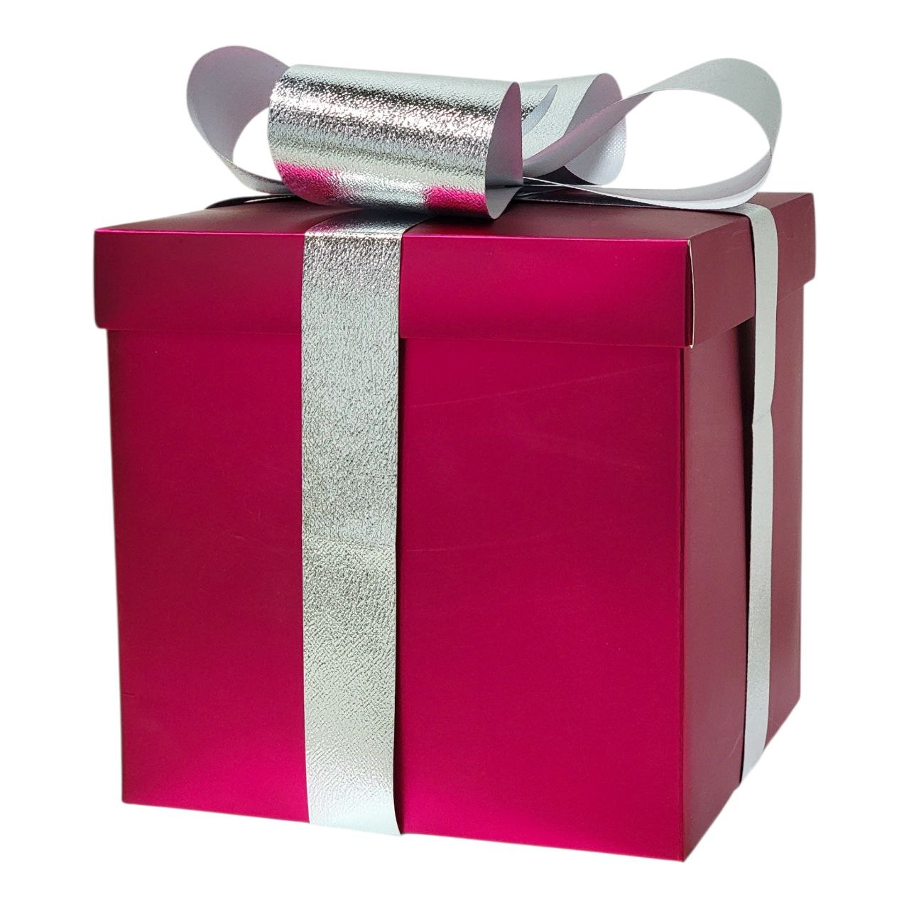 CAJA DE REGALO ADORNADAS CON UN LAZO BRILLANTE 25X25X25CM