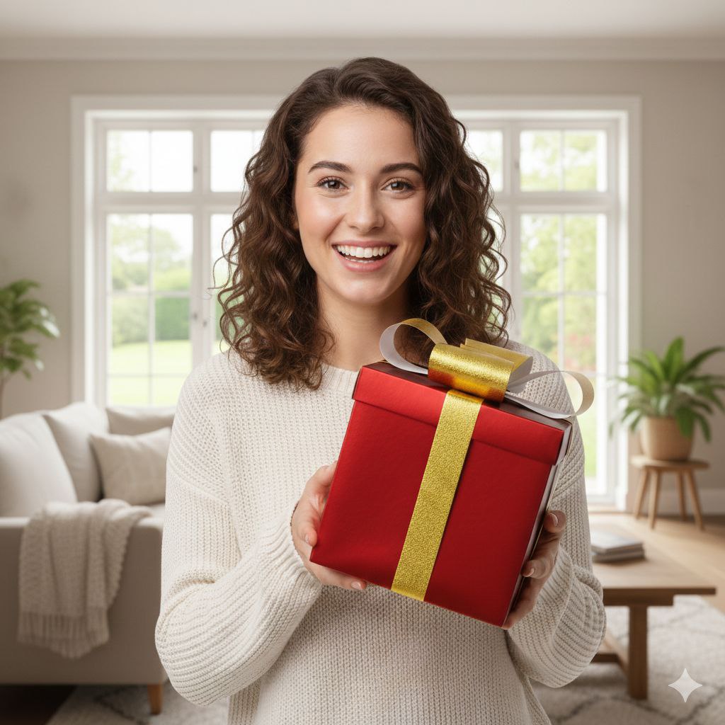 CAJA DE REGALO ADORNADAS CON UN LAZO BRILLANTE 25X25X25CM