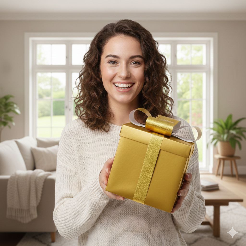 CAJA DE REGALO ADORNADAS CON UN LAZO BRILLANTE 25X25X25CM