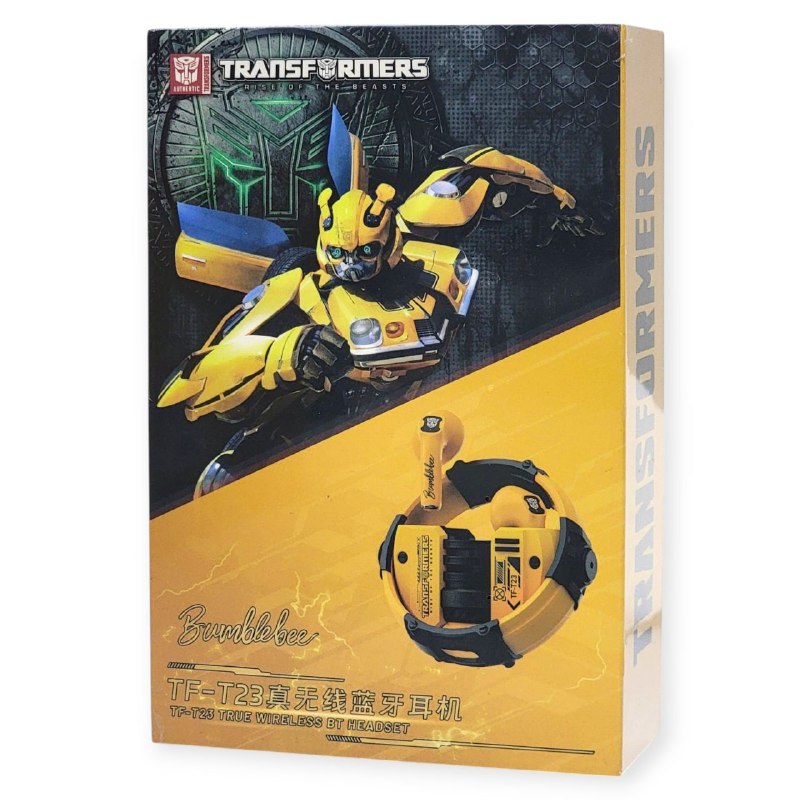AUDIFONOS AURICULARES ORIGINALES INALAMBRICOS TF-T23, BATERIA ESTUCHE 5H, BATERIA AUDIFONOS 5H, BT V.5.4, DISTANCIA DE 10MTS, COMODO ESTABLE TRANSFORMERS RISE OF THE BEASTS BUMBLEBEE