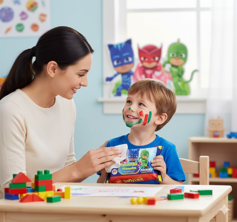 TOALLITAS HUMEDAS PARA NIÑOS ANTIBACTERIALE PJMASK 20UND