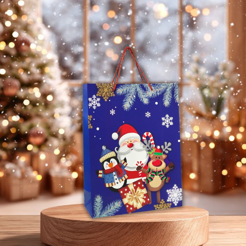 BOLSA DE REGALO NAVIDEÑA GRANDE 30X40X12CM