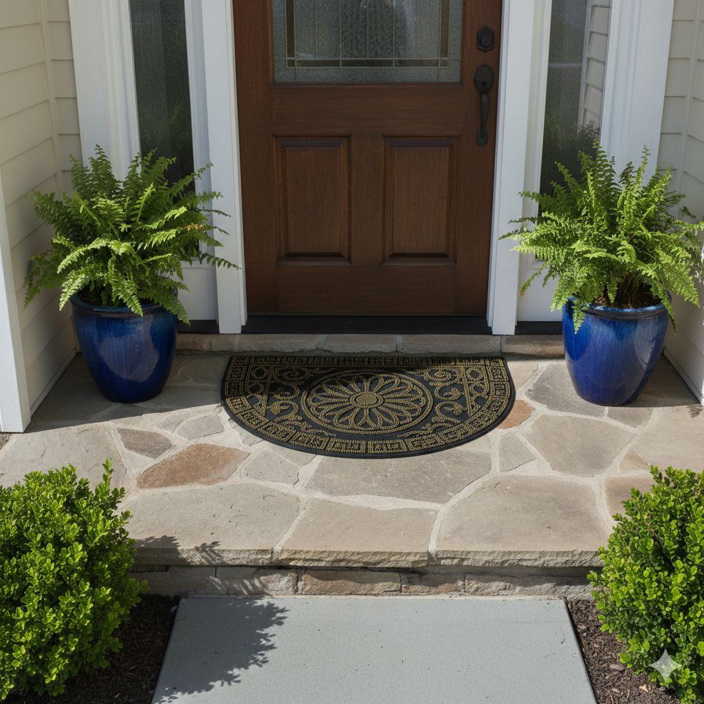 ALFOMBRA DECORATIVA DE DE CAUCHO PARA EXTERIORES LOTUS 40X60CM