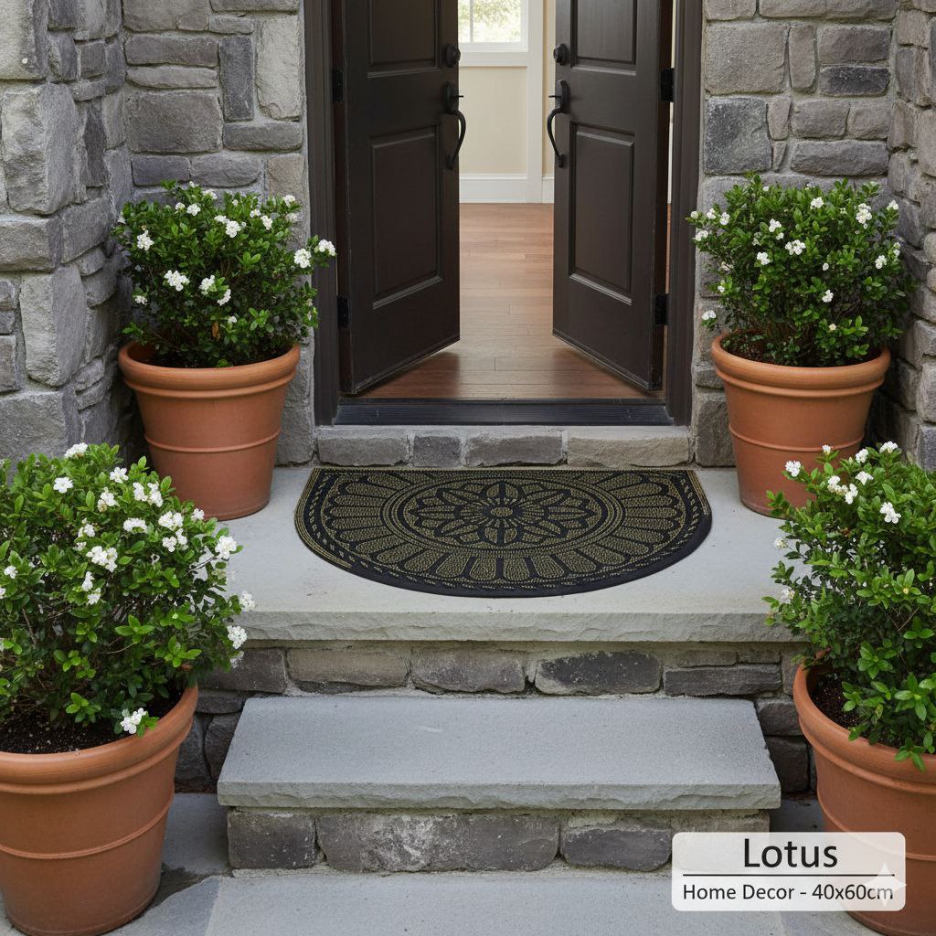 ALFOMBRA DECORATIVA DE DE CAUCHO PARA EXTERIORES LOTUS 40X60CM
