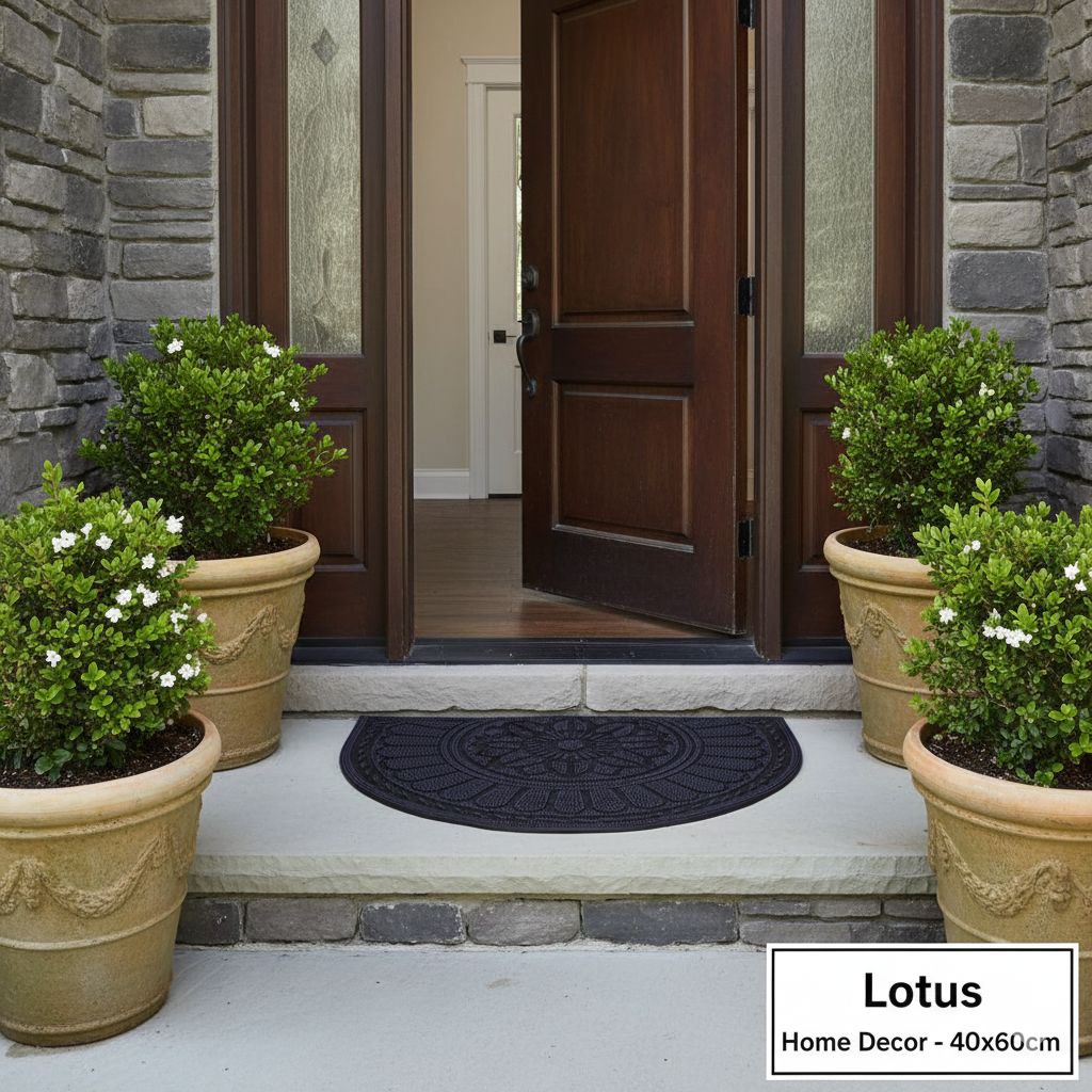 ALFOMBRA DECORATIVA DE DE CAUCHO PARA EXTERIORES LOTUS 40X60CM