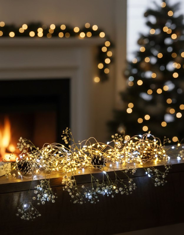 LUCES DECORATIVAS NAVIDEÑAS PARA INTERIORES O EXTERIORES LED BLANCA Y AMARILLA 9X7.5X9CM