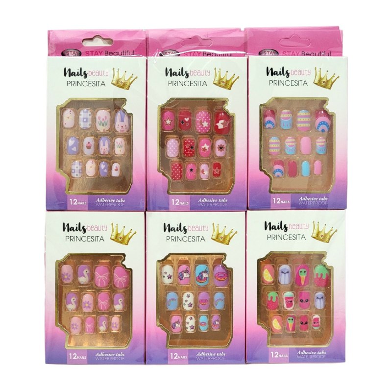 UÑAS POSTIZAS PRESS ON, UÑAS POSTIZAS PARA NIÑAS EN PAQUETE DE  CON ADHESIVO DE COLOCACION RAPIDA STAY BEAUTIFUL
