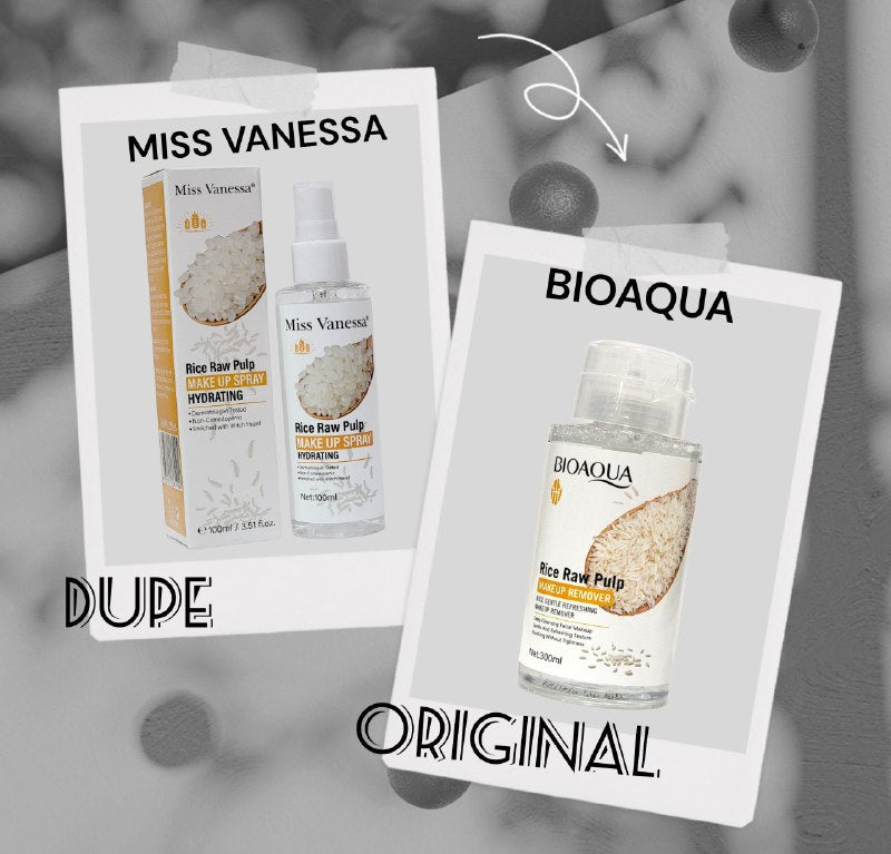 FIJADOR DE MAQUILLAJE HIDRATANTE DE PULPA CRUDA DE ARROZ MISS VANESSA 100ML DUPE DE BIOAQUA