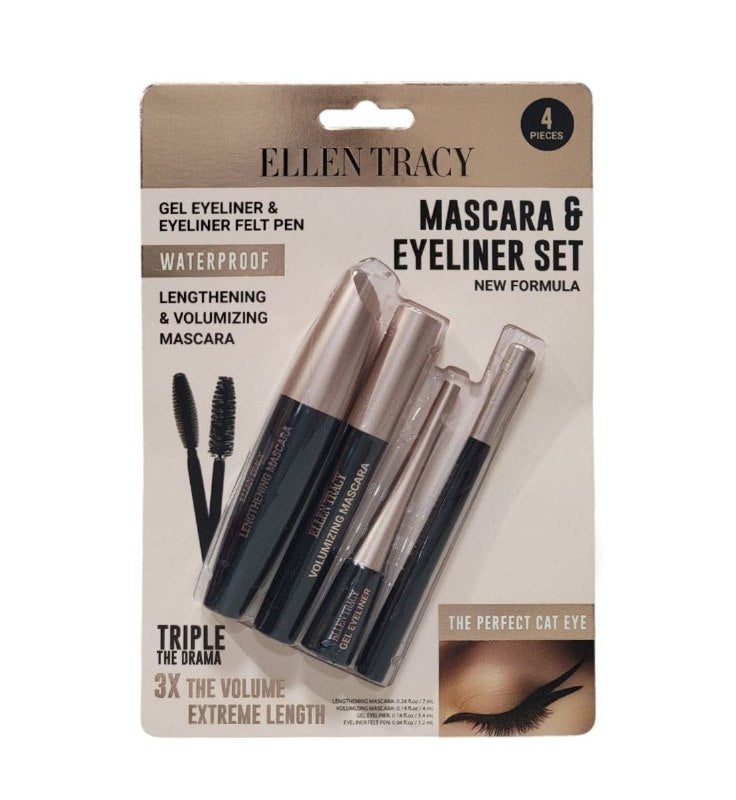 MASCARA PARA PESTAÑAS ALARGADORA 7ML, VOLUMIZADORA 4ML Y DELINEADOR DE OJOS EN GEL 5.4ML EN SET ORIGINAL ELLEN TRACY