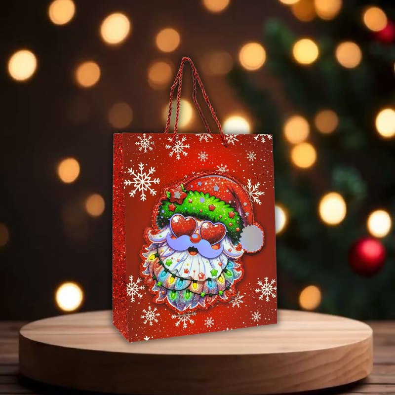 BOLSA DE REGALO NAVIDEÑA MEDIANA 26X32X10CM