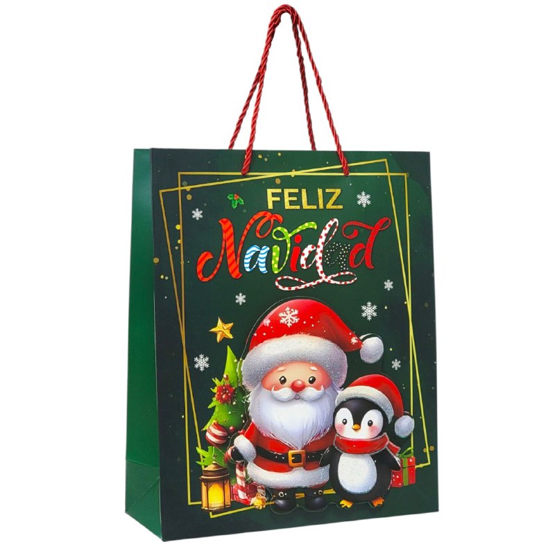 BOLSA DE REGALO NAVIDEÑA MEDIANA 26X32X10CM