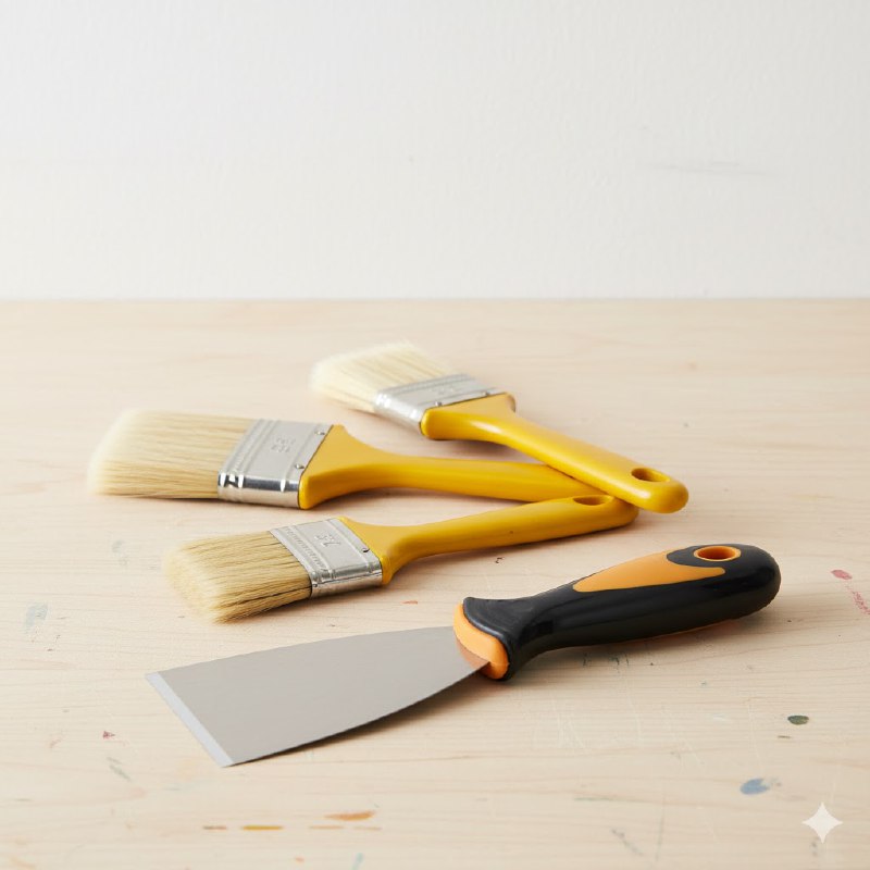 HERRAMIENTAS EN SET DE 4 PIEZAS PARA PINTAR TU HOGAR FACILMENTE ESPATULA Y 3 BROCHAS YOUMEI