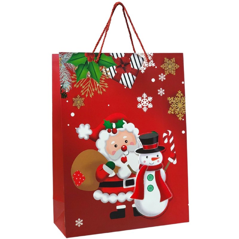 BOLSA DE REGALO NAVIDEÑA GRANDE 30X40X12CM