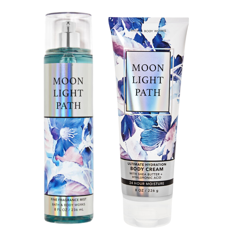 SET BATH & BODY WORKS MOON LIGHT PATH SPLASH 236ML, BODY LOTION 226G (M)