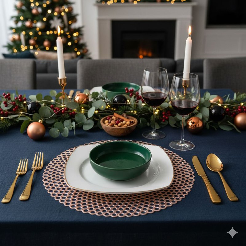 MANTELES INDIVIDUALES REDONDOS NAVIDEÑOS PARA COMEDOR DE COCINA DE PVC ELEGANTE 38CM, 6 ESTILOS