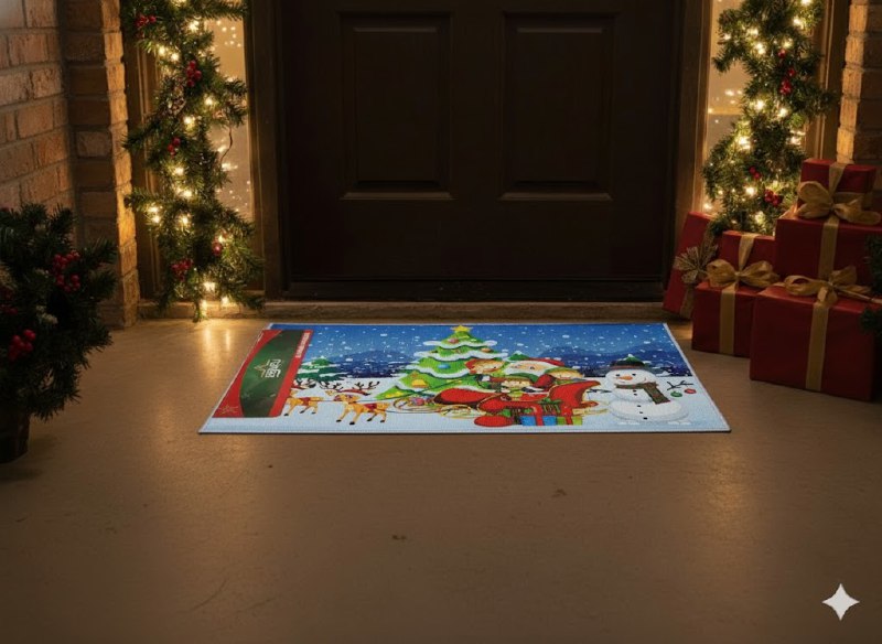 ALFOMBRAS DECORATIVAS NAVIDEÑAS PARA PISO ELEGANTES Y FESTIVAS 40X60CM, CREAN UNA ATMOSFERA MAGICA EN TU ENTRADA, COCINA O PASILLO BENELI HOME 8 ESTILOS