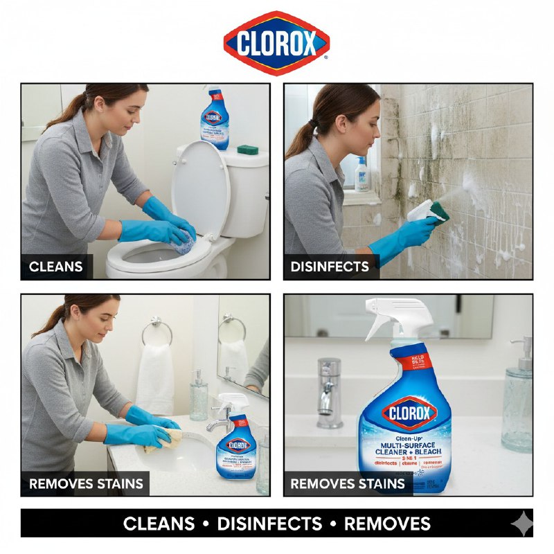 DETERGENTE LIMPIADOR 3 EN 1 PARA BAÑOS DE CLORO CLOROX 946ML