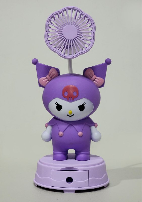 VENTILADOR DE MESA RECARGABLE KUROMI CON SACAPUNTAS TABLE FAN