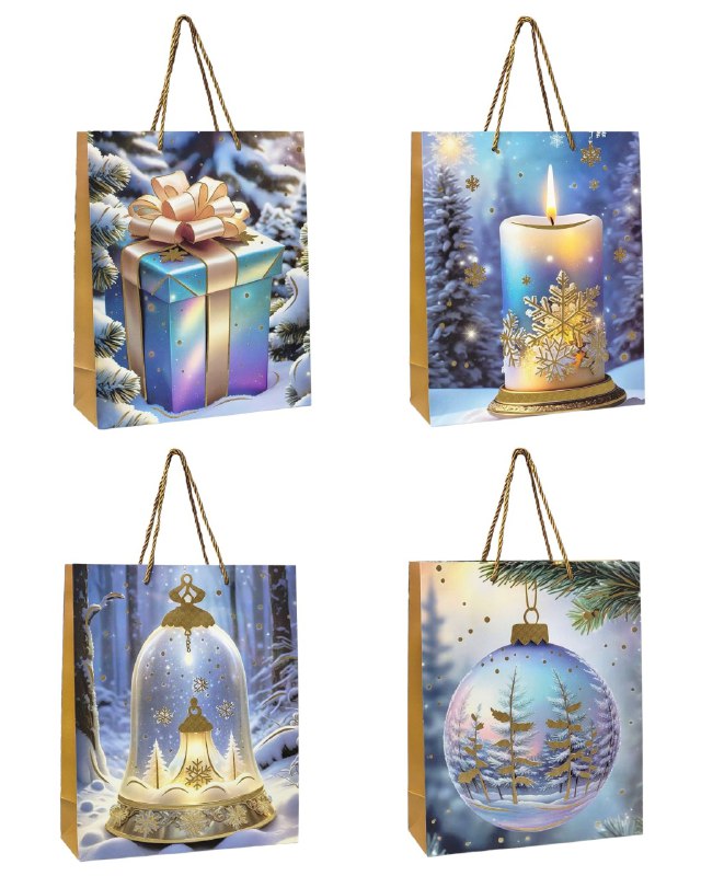 BOLSA DE REGALO NAVIDEÑA MEDIANA 26X32X10CM