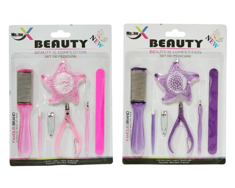 SET DE PEDICURA DE 7 PIEZAS QUE ELIMINAN CALLOS, ALISAN LA PIEL Y MANTIENEN TUS UÑAS IMPECABLES MAXINE BEAUTY, 2 COLORES