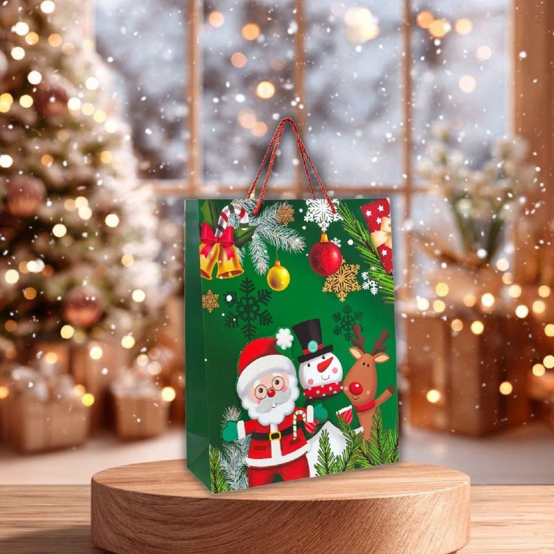 BOLSA DE REGALO NAVIDEÑA GRANDE 30X40X12CM