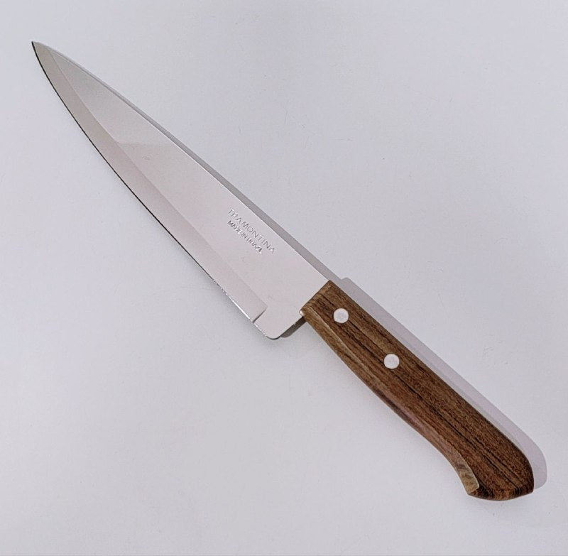 CUCHILLO DE COCINA CON MANGO DE MADERA 7" TRAMONTINA