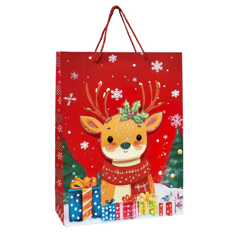 BOLSA DE REGALO NAVIDEÑA GRANDE 30X40X12CM