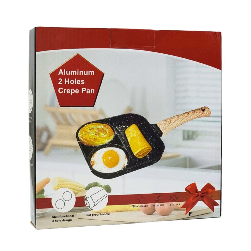 SARTEN CUADRUPLE DE ALUMINIO MULTIFUNCIONAL, MANGO RESISTENTE AL CALOR Y FACIL DE LIMPIAR