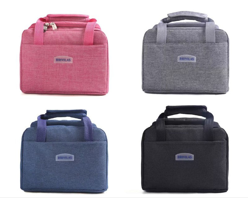 LONCHERA TERMICA PORTATIL PARA ALIMENTOS, FACIL DE LLEVAR 4 COLORES 25X18CM