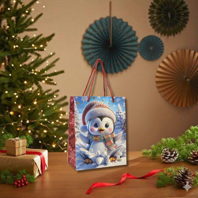 BOLSA DE REGALO NAVIDEÑA PEQUEÑA 18X23X10CM