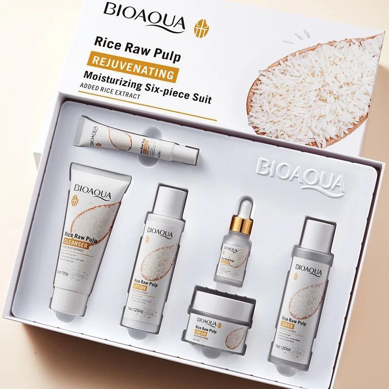 SET TRATAMIENTO FACIAL ACLARANTE E HIDRATANTE A BASE DE EXTRACTO DE ARROZ BIOAQUA 6UND