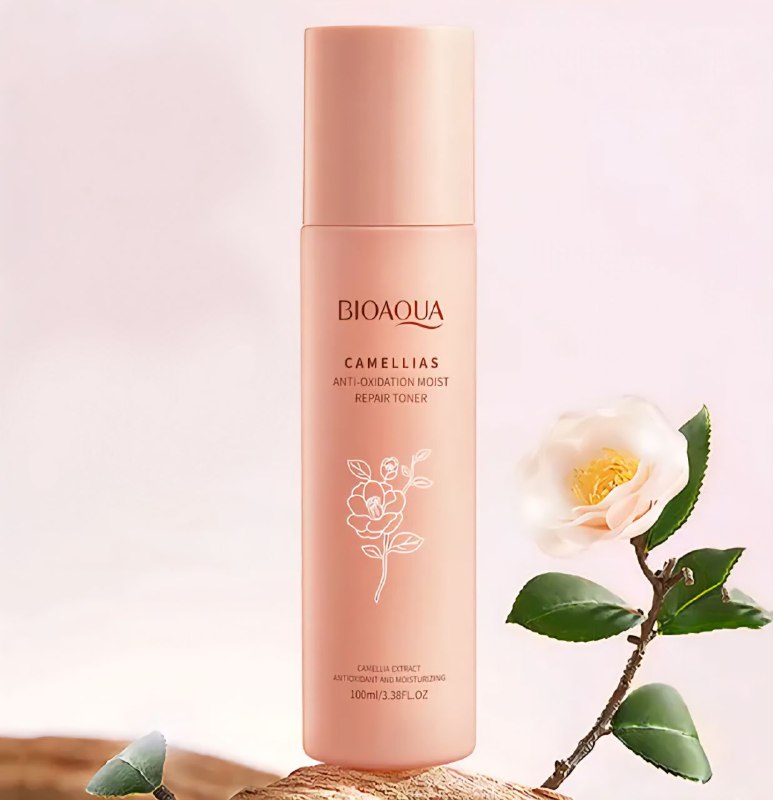 TONICO FACIAL REPARADOR HUMEDO ANTIOXIDANTE DE ESENCIA DE CAMELIA, REPONE EL AGUA DE LA PIEL, NUTRE Y SUAVIZA, DEJANDO LA PIEL BRILLANTE Y SUAVE BIOAQUA 100ML