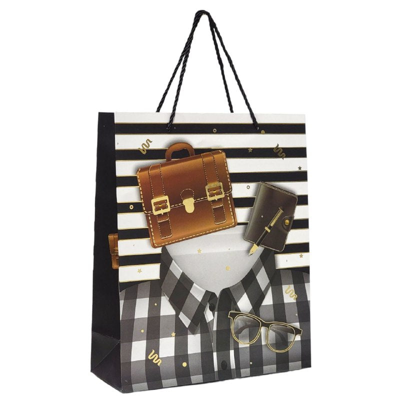 BOLSA DE REGALO PARA HOMBRE MEDIANA 26X32X10CM