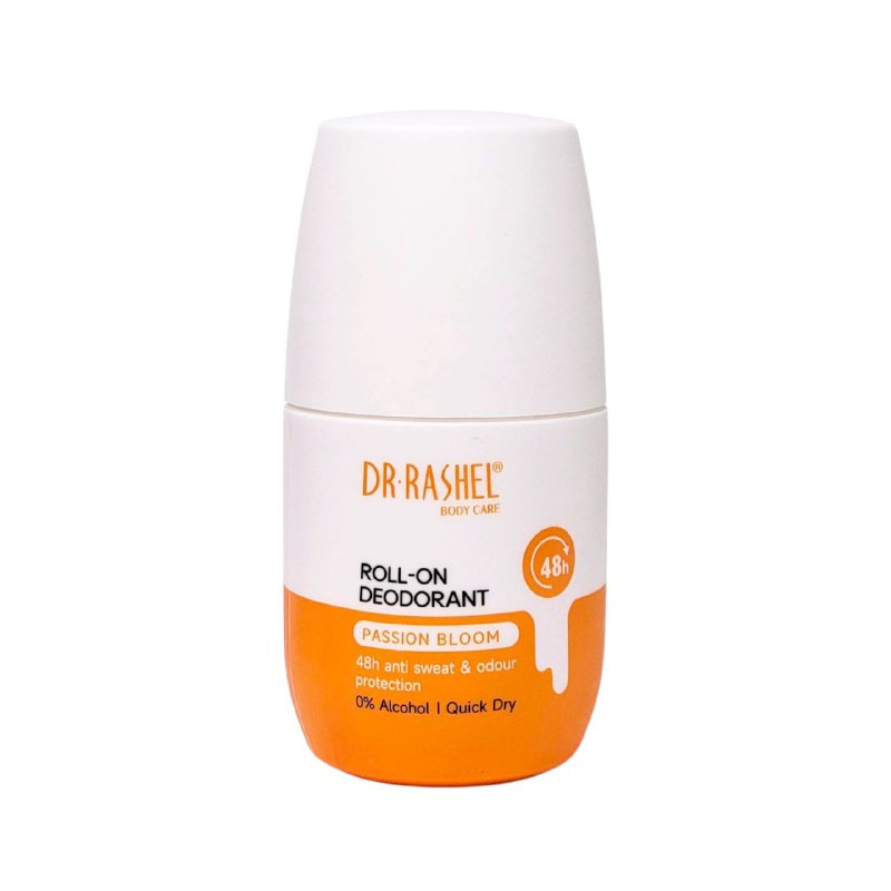 DESODORANTE ROLL ON DE FLOR DE LA PASION, FORMULA SIN ALCOHOL, RAPIDA ABSORCION PIEL SECA AL TACTOM PROTEGE CONTRA EL SUDOR Y MAL OLOR DR RASHEL 50ML