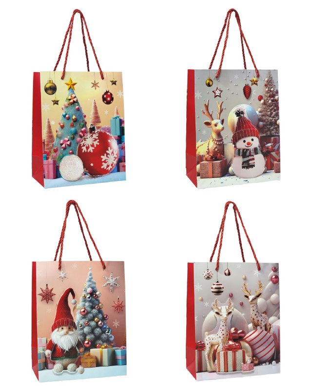 BOLSA DE REGALO NAVIDEÑA PEQUEÑA 18X23X10CM