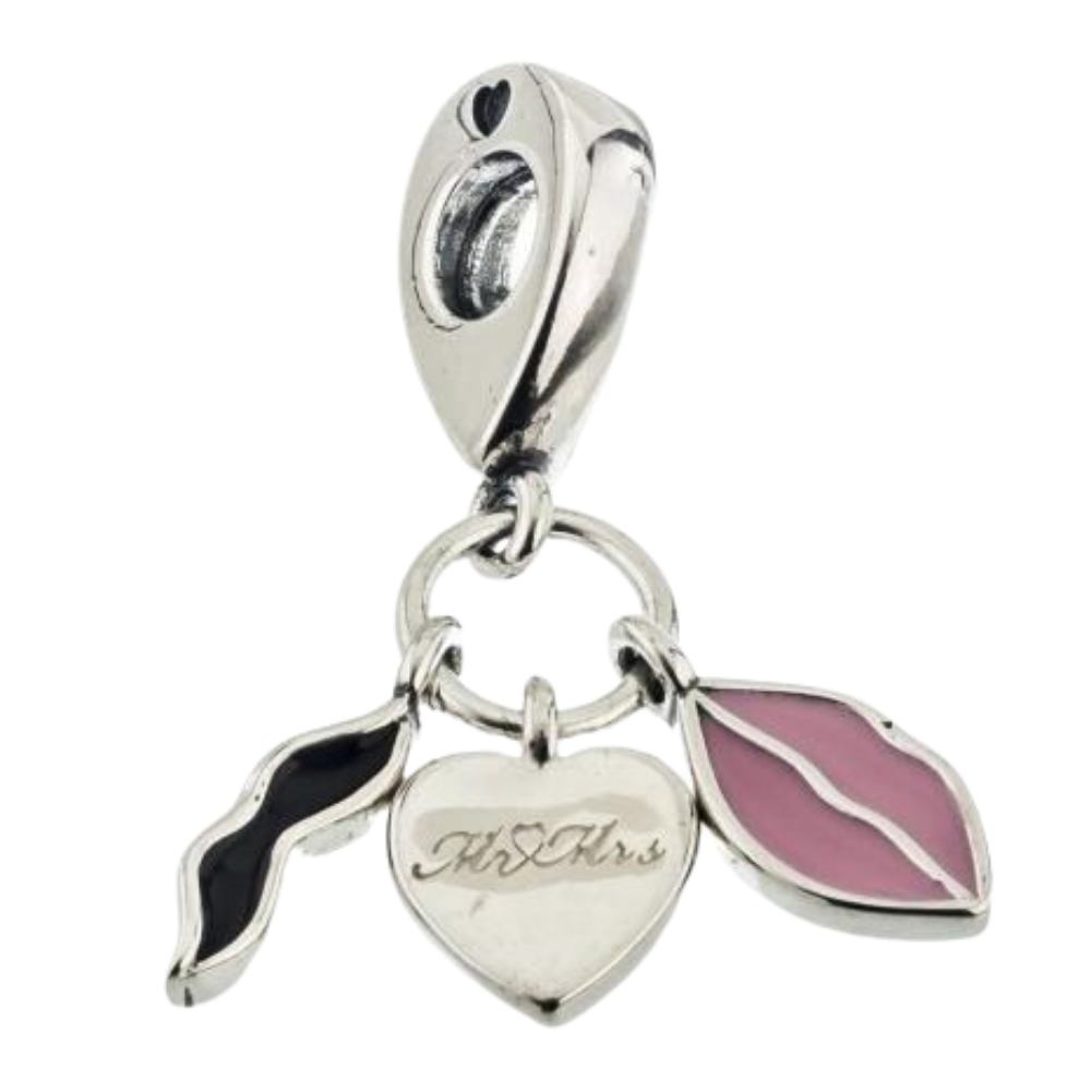 PCHARM309 COLGANTE DE LABIOS, CORAZON Y BIGOTE