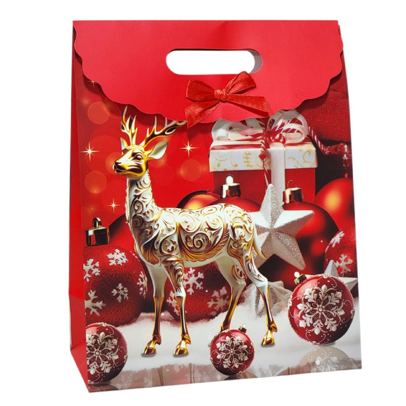 BOLSA DE REGALO NAVIDEÑA MEDIANO 32X24CM