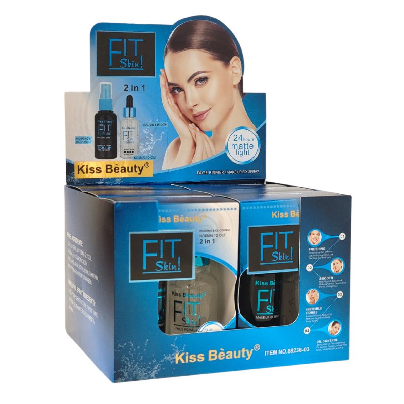 FIJADOR DE MAQUILLAJE 2 EN 1 CON PREBASE DE LARGA DURACION HIDRATANTES MATTE KISS BEAUTY 50ML+30ML