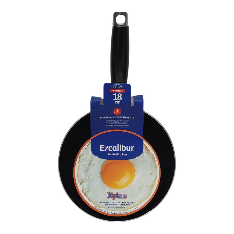 SARTEN MULTIUSOS, RECUBRIMIENTO CON XYLAN, ANTIADHERENTE DE CALIDAD EXCALIBUR 18CM