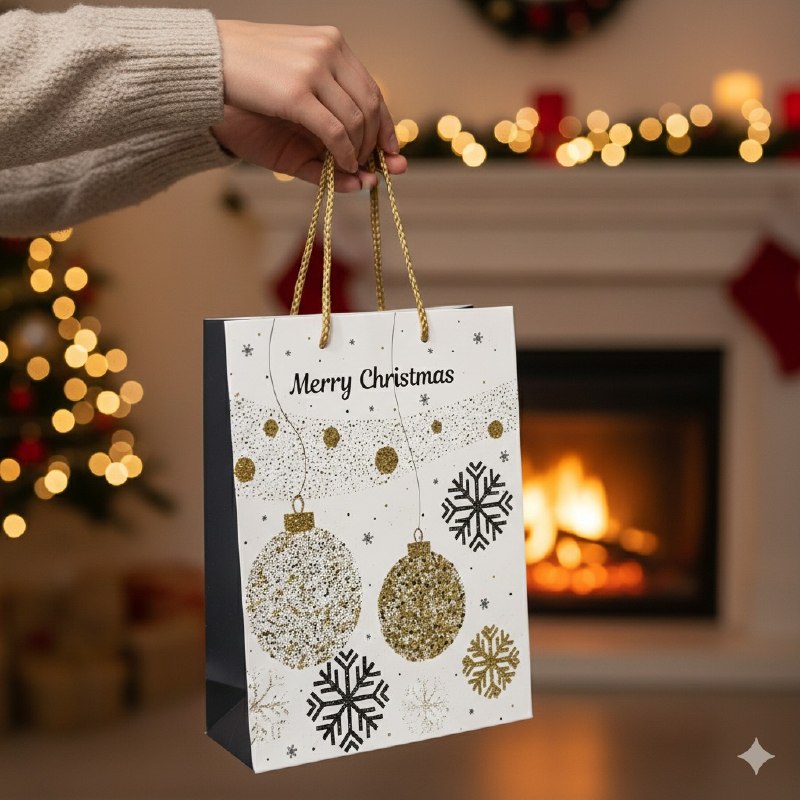 BOLSA DE REGALO NAVIDEÑA PEQUEÑA 18X24X8CM