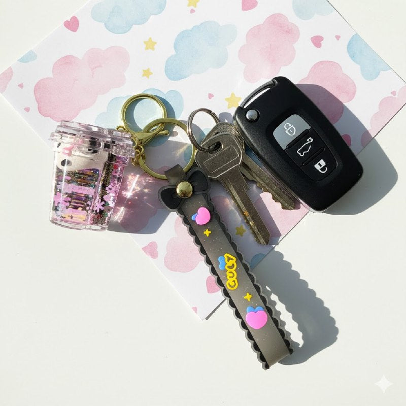 LLAVEROS DE ARENA MOVEDIZA LIQUIDA, 6 ESTILOS DISPONIBLES