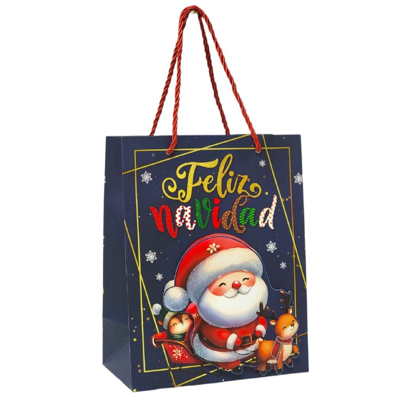 BOLSA DE REGALO NAVIDEÑA PAQUEÑA 18X23X10CM