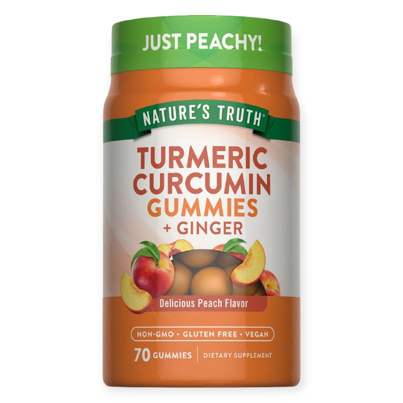 VITAMINAS EN GOMITAS SABOR MELOCOTON SIN GLUTEN CURCULA Y JENGIBRE NATURE S TRUTH 70UND