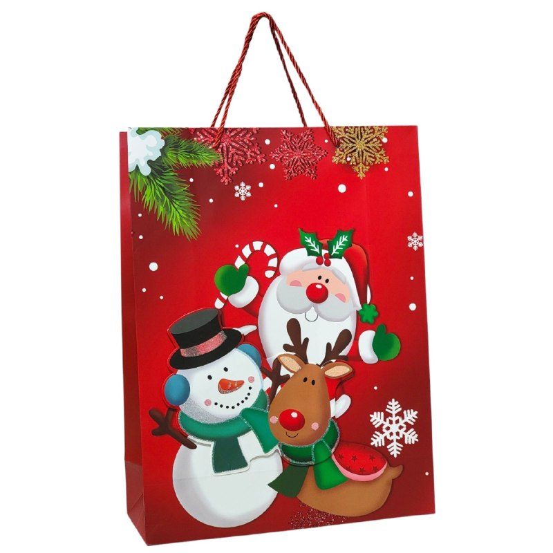 BOLSA DE REGALO NAVIDEÑA GRANDE 30X40X12CM