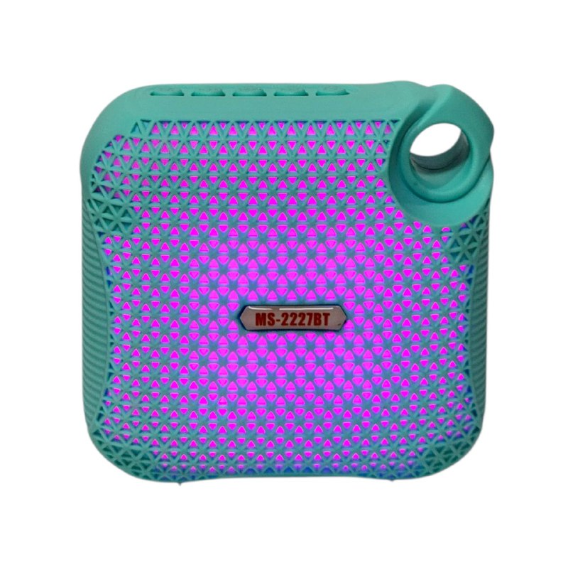 PARLANTE ALTAVOZ INALAMBRICO CON LUCES LED 11X11CM MOBILE SPEAKER MS-2227BT 8 COLORES