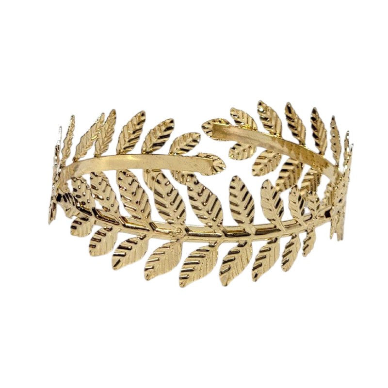 BRAZALETE PARA BRAZO SUPERIOR AJUSTABLE DE ACERO FORMA DE HOJAS