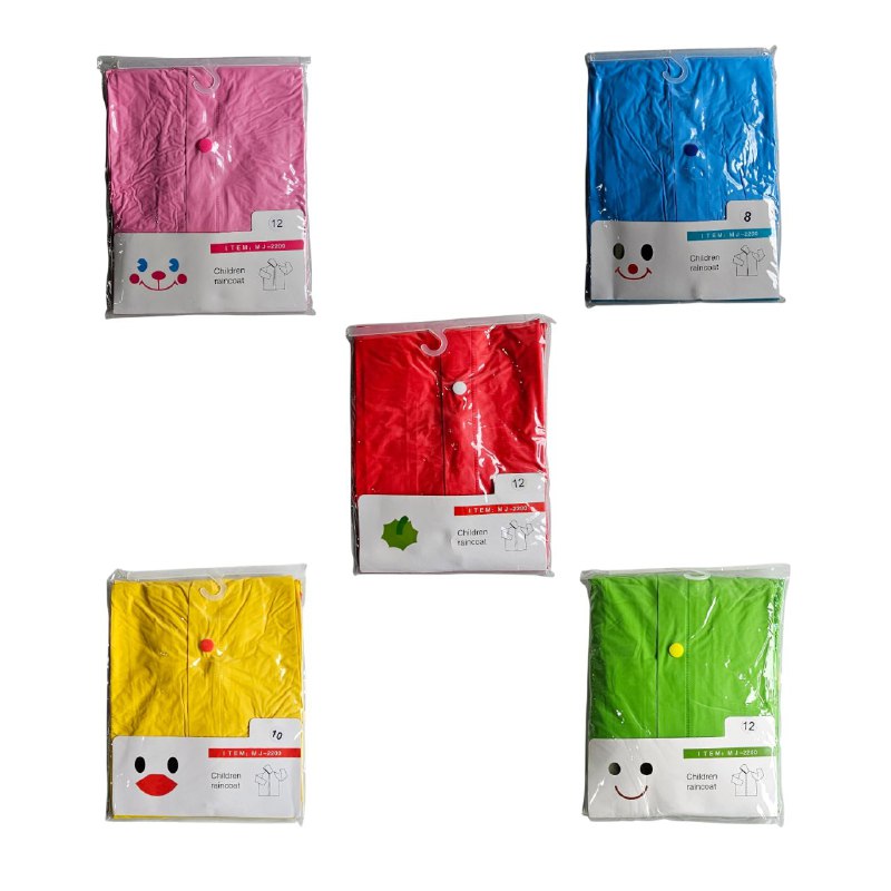 CAPOTE PARA LLUVIA DE PVC IMPERMEABLE PARA NIÑOS LIGERO Y FACIL DE LLEVAR 5 COLORES