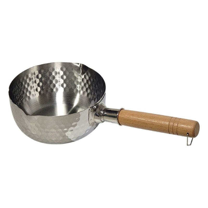 SARTEN JAPONES ANTIADHERENTE, CACEROLA SIN TAPA, MANGO DE MADERA CALIDO ANTIDESLIZANTE, DOBLE BOCA IH INDUCTION 16CM