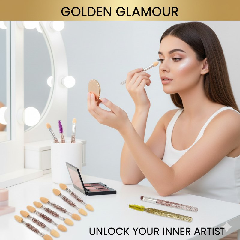 BROCHAS EN SET DE 10 PIEZAS HERRAMIENTAS PARA APLICAR SOMBRAS Y CUIDAR CEJAS Y PESTAÑAS STAY BEAUTIFUL